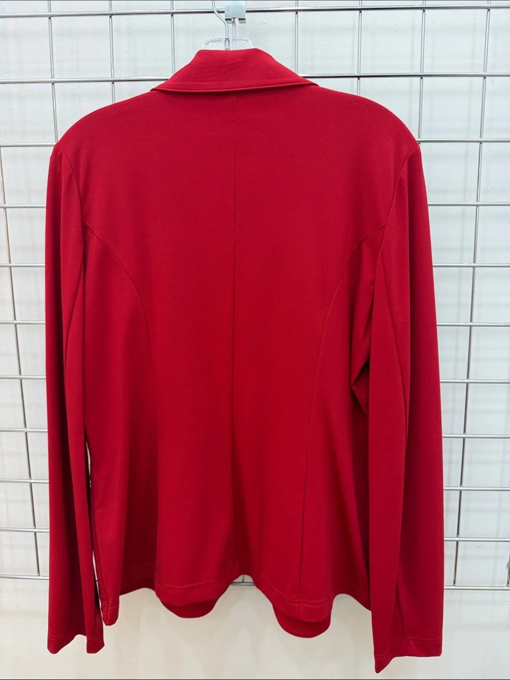 Tailored Red Women's Blazer Jacket - Classic Single-Button Blazer